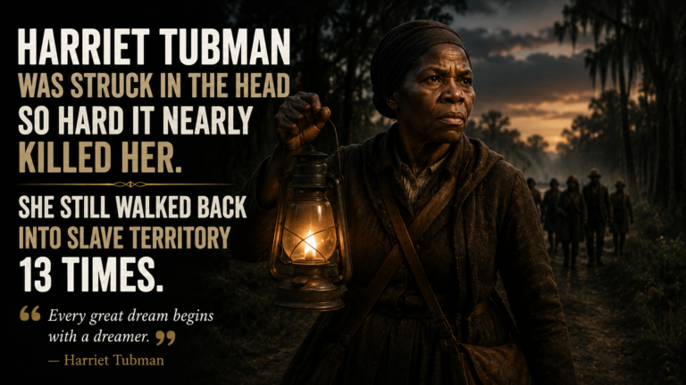 Harriet Tubman Was Struck in the Head So Hard It Nearly Killed Her. She Still Walked Back Into Slave Territory 13 Times.