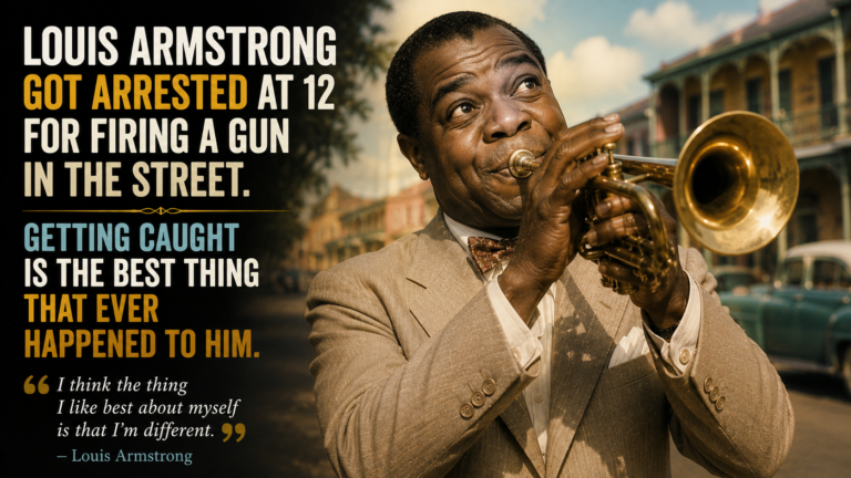 Louis Armstrong Got Arrested at 12 for Firing a Gun in the Street. Getting Caught Is the Best Thing That Ever Happened to Him.