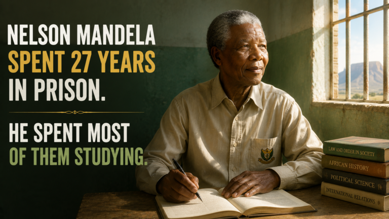 Nelson Mandela Spent 27 Years in Prison. He Spent Most of Them Studying.